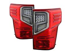 Light Bar LED Tail Lights; Chrome Housing; Red Smoked Lens (16-24 Titan XD w/ Factory Halogen Tail Lights)