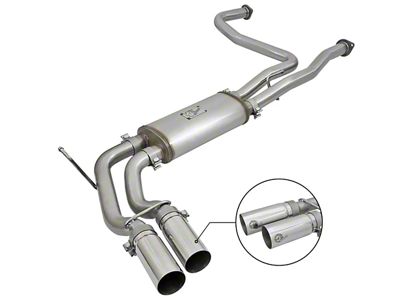 AFE Rebel Series 2.50-Inch Dual Exhaust System with Polished Tips; Middle Side Exit (04-15 Titan)