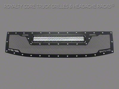 Royalty Core RCRX LED Race Line Upper Replacement Grille with Top Mount LED Light Bar; Satin Black (04-15 Titan)