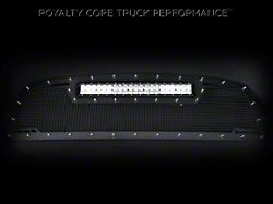 Royalty Core RCRX LED Race Line Upper Grille Insert with Top Mount LED Light Bar; Satin Black (17-19 Titan)