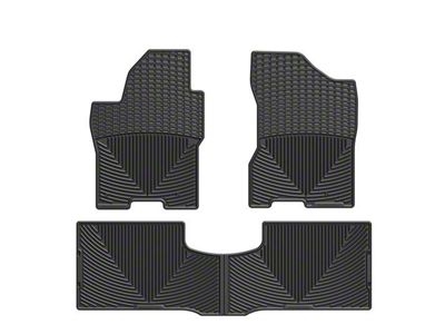 Weathertech All-Weather Front and Rear Rubber Floor Mats; Black (08-15 Titan Crew Cab w/ Dual Driver Side Retention Hook)