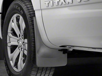 Weathertech No-Drill Mud Flaps; Front; Black (17-21 Titan w/o Factory Fender Flares)