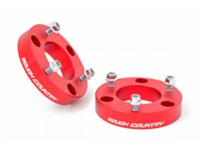 Rough Country 2-Inch Spacer Leveling Kit; Anodized Red (04-24 Titan, Exlcuding PRO-4X)