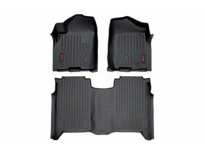 Rough Country Heavy Duty Front and Rear Floor Mats; Black (04-15 Titan Crew Cab)