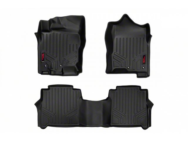 Rough Country Heavy Duty Front and Rear Floor Mats; Black (17-24 Titan Crew Cab)