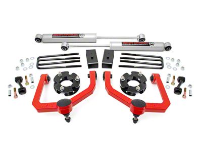 Rough Country 3-Inch Suspension Lift Kit with Premium N3 Shocks; Red (04-24 Titan)