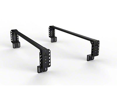 TRUKD 12.50-Inch V2 Truck Bed Rack with Bed Clamp Attachment; Black Bars (04-24 Titan)