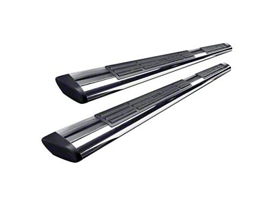 Premier 6 Oval Nerf Side Step Bars without Mounting Kit; Stainless Steel (04-24 Titan Crew Cab)