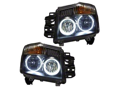 Oracle OE Style Headlights with White LED Halos; Chrome Housing; Clear Lens (08-15 Titan)