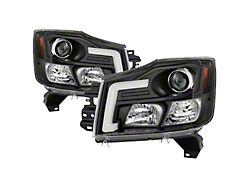 Signature Series Version 2 Projector Headlights; Black Housing; Clear Lens (04-15 Titan)