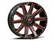 Fuel Wheels Contra Gloss Black with Red Tinted Clear 6-Lug Wheel; 22x12; -43mm Offset (17-24 Titan)