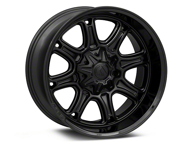 Fuel Wheels Darkstar Matte Black with Gloss Black Lip 6-Lug Wheel; 20x10; -18mm Offset (04-15 Titan)
