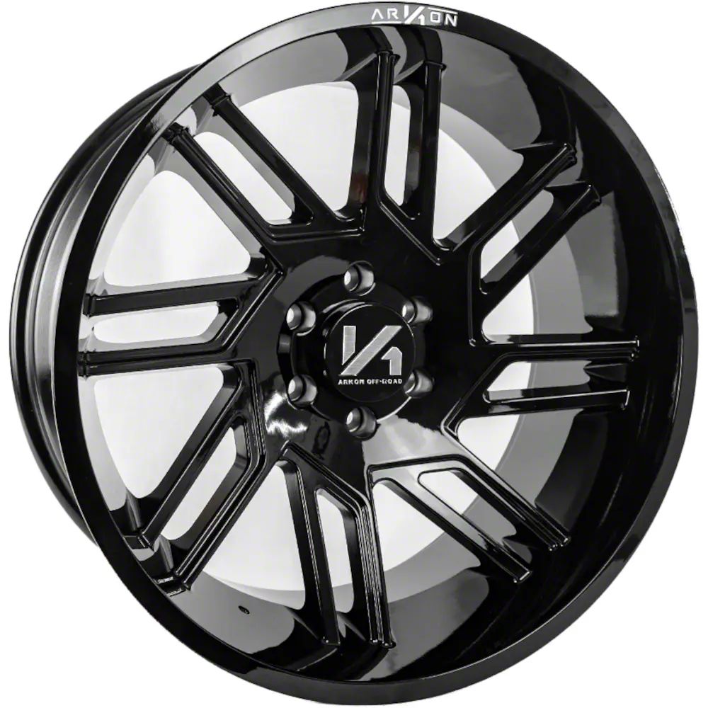 Arkon Off-Road DaVinci Gloss Black 6-Lug 4-Wheel Kit; 22x10; -25mm Offset (17-23 Titan)