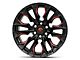 Fuel Wheels Flame Gloss Black Milled with Red Accents 6-Lug Wheel; 20x10; -18mm Offset (17-24 Titan)