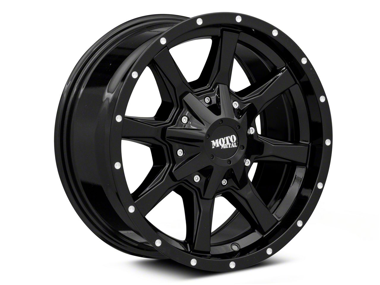 Moto Metal Titan MO970 Gloss Black with Milled Lip 6-Lug Wheel 