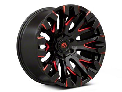 Fuel Wheels Quake Gloss Black Milled with Red Accents 6-Lug Wheel; 20x10; -18mm Offset (17-24 Titan)