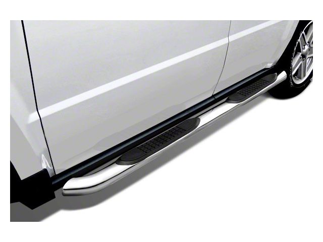 3-Inch Round Side Step Bars; Stainless Steel (17-24 Titan XD King Cab)