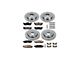 PowerStop OE Replacement 6-Lug Brake Rotor and Pad Kit; Front and Rear (3/05-07 Titan)