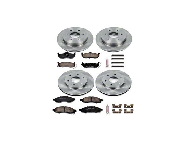 PowerStop OE Replacement 6-Lug Brake Rotor and Pad Kit; Front and Rear (04-3/05 Titan)