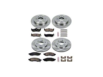 PowerStop OE Replacement 6-Lug Brake Rotor and Pad Kit; Front and Rear (04-3/05 Titan)
