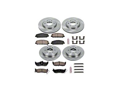 PowerStop OE Replacement 6-Lug Brake Rotor and Pad Kit; Front and Rear (08-10 Titan)