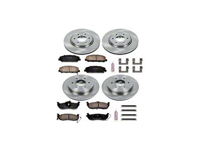 PowerStop OE Replacement 6-Lug Brake Rotor and Pad Kit; Front and Rear (11-15 Titan)