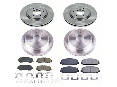 PowerStop OE Replacement 6-Lug Brake Rotor and Pad Kit; Front and Rear (17-24 Titan)
