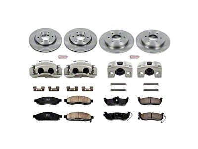 PowerStop OE Replacement 6-Lug Brake Rotor, Pad and Caliper Kit; Front and Rear (3/05-07 Titan)
