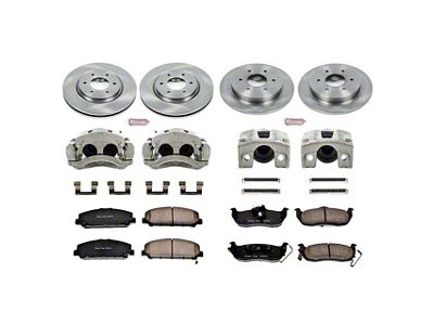 PowerStop OE Replacement 6-Lug Brake Rotor, Pad and Caliper Kit; Front and Rear (08-10 Titan)