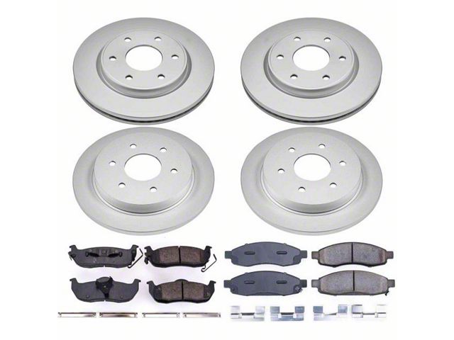 PowerStop Z17 Evolution Plus 6-Lug Brake Rotor and Pad Kit; Front and Rear (3/05-07 Titan)