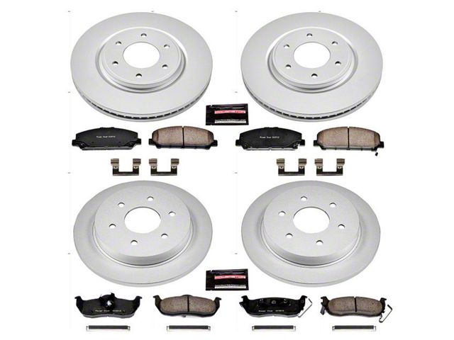 PowerStop Z17 Evolution Plus 6-Lug Brake Rotor and Pad Kit; Front and Rear (08-10 Titan)