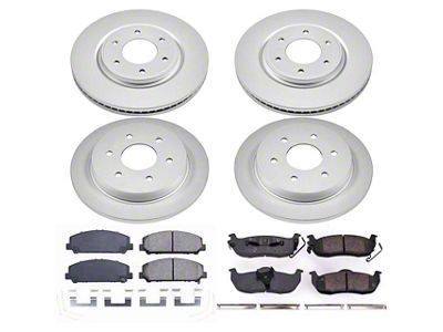 PowerStop Z17 Evolution Plus 6-Lug Brake Rotor and Pad Kit; Front and Rear (11-15 Titan)