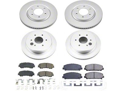 PowerStop Z17 Evolution Plus 6-Lug Brake Rotor and Pad Kit; Front and Rear (17-24 Titan)