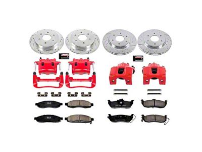 PowerStop Z23 Evolution 6-Lug Brake Rotor, Pad and Caliper Kit; Front and Rear (3/05-07 Titan)