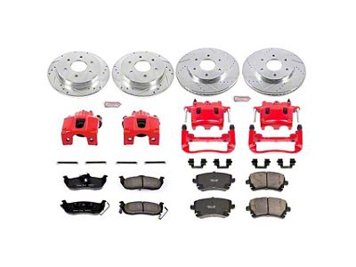 PowerStop Z23 Evolution 6-Lug Brake Rotor, Pad and Caliper Kit; Front and Rear (04-3/05 Titan)