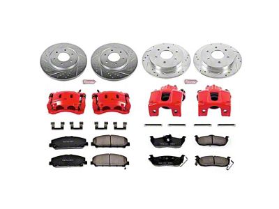 PowerStop Z23 Evolution 6-Lug Brake Rotor, Pad and Caliper Kit; Front and Rear (08-10 Titan)