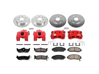 PowerStop Z23 Evolution 6-Lug Brake Rotor, Pad and Caliper Kit; Front and Rear (11-15 Titan)