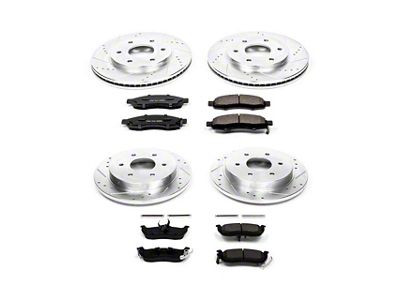 PowerStop Z23 Evolution Sport 6-Lug Brake Rotor and Pad Kit; Front and Rear (04-3/05 Titan)
