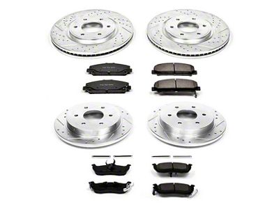 PowerStop Z23 Evolution Sport 6-Lug Brake Rotor and Pad Kit; Front and Rear (08-10 Titan)