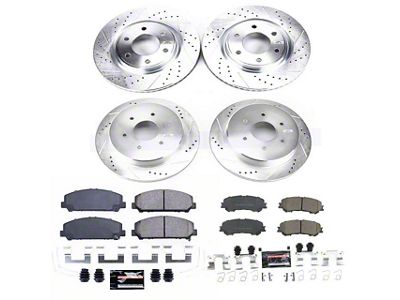 PowerStop Z23 Evolution Sport 6-Lug Brake Rotor and Pad Kit; Front and Rear (17-24 Titan)