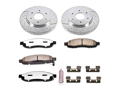 PowerStop Z36 Extreme Truck and Tow 6-Lug Brake Rotor and Pad Kit; Front (3/05-07 Titan)