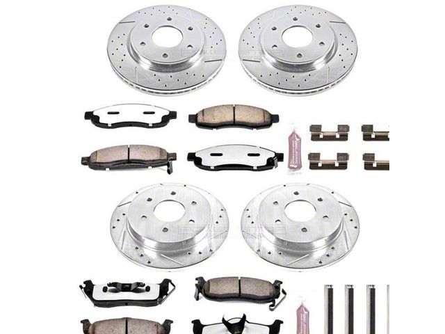 PowerStop Z36 Extreme Truck and Tow 6-Lug Brake Rotor and Pad Kit; Front and Rear (3/05-07 Titan)