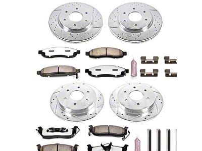 PowerStop Z36 Extreme Truck and Tow 6-Lug Brake Rotor and Pad Kit; Front and Rear (3/05-07 Titan)