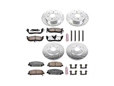 PowerStop Z36 Extreme Truck and Tow 6-Lug Brake Rotor and Pad Kit; Front and Rear (08-10 Titan)