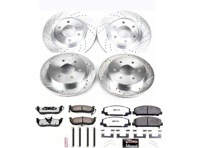 PowerStop Z36 Extreme Truck and Tow 6-Lug Brake Rotor and Pad Kit; Front and Rear (11-15 Titan)