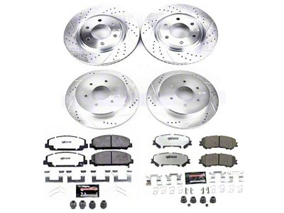 PowerStop Z36 Extreme Truck and Tow 6-Lug Brake Rotor and Pad Kit; Front and Rear (17-24 Titan)