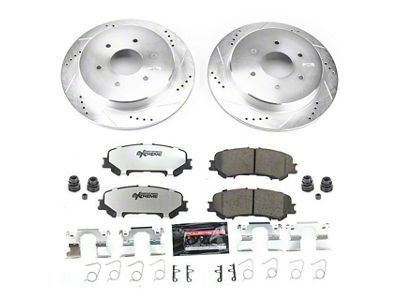 PowerStop Z36 Extreme Truck and Tow 6-Lug Brake Rotor and Pad Kit; Rear (17-24 Titan)