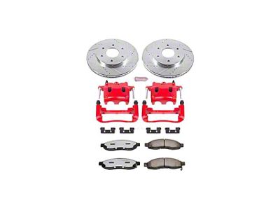 PowerStop Z36 Extreme Truck and Tow 6-Lug Brake Rotor, Pad and Caliper Kit; Front (04-3/05 Titan)