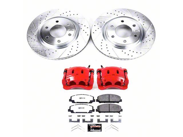 PowerStop Z36 Extreme Truck and Tow 6-Lug Brake Rotor, Pad and Caliper Kit; Front (11-24 Titan)