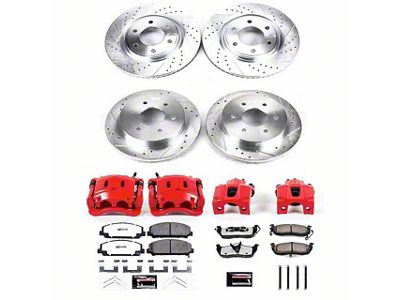 PowerStop Z36 Extreme Truck and Tow 6-Lug Brake Rotor, Pad and Caliper Kit; Front and Rear (11-15 Titan)